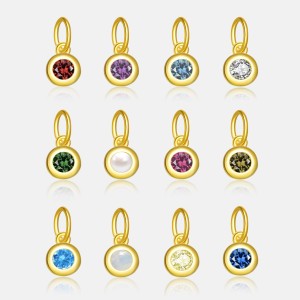 925 Sterling Silver Colorful Zirconia Birthstone Pendant 90200096