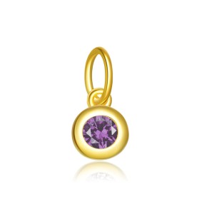 925 Sterling Silver Colorful Zirconia Birthstone Pendant 90200096