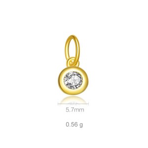 925 Sterling Silver Colorful Zirconia Birthstone Pendant 90200096