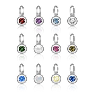 925 Sterling Silver Colorful Zirconia Birthstone Pendant 90200097