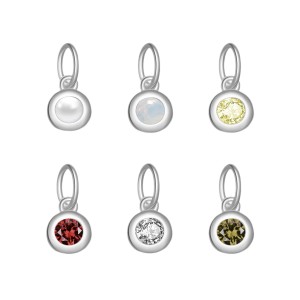 925 Sterling Silver Colorful Zirconia Birthstone Pendant 90200097