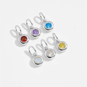 925 Sterling Silver Colorful Zirconia Birthstone Pendant 90200097