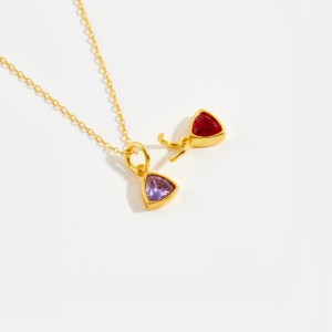 S925 Colorful Zirconia Birthstone Pendant 90200098