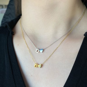 925 Sterling Silver Gold Tone Alphabet Letter Pendant 90200104