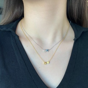 925 Sterling Silver Gold Tone Alphabet Letter Pendant 90200104