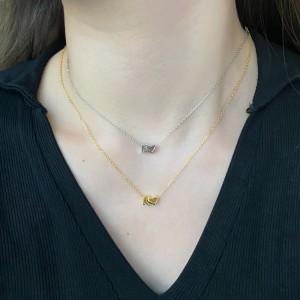 925 Sterling Silver Gold Tone Alphabet Letter Pendant 90200104