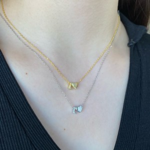 925 Sterling Silver Gold Tone Alphabet Letter Pendant 90200104