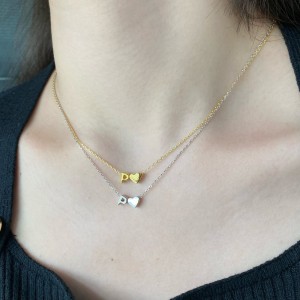 925 Sterling Silver Gold Tone Alphabet Letter Pendant 90200104