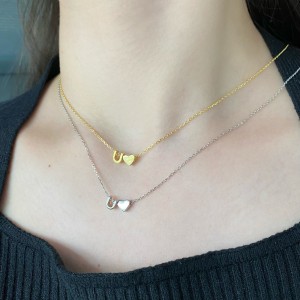 925 Sterling Silver Gold Tone Alphabet Letter Pendant 90200104