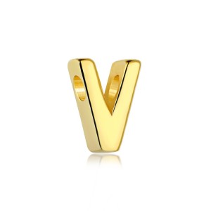 925 Sterling Silver Gold Tone Alphabet Letter Pendant 90200104