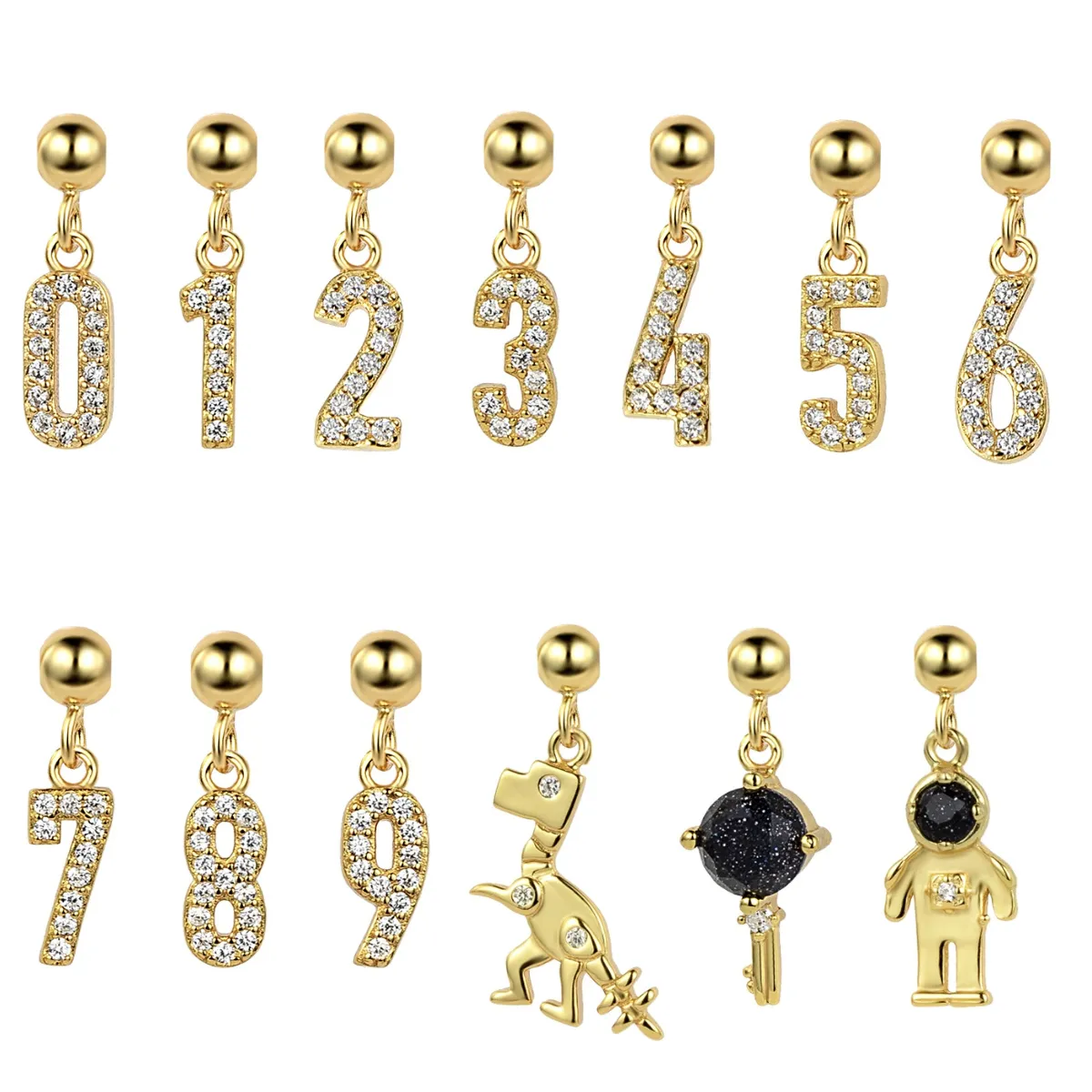 925 Sterling Silver Number Charm Bracelet 90200105