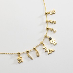 925 Sterling Silver Number Charm Bracelet 90200105