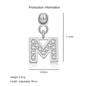 925 Sterling Silver Alphabet Letter Charms 90200107