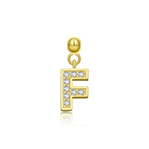 925 Sterling Silver Gold Tone Alphabet Letter Charms 90200106