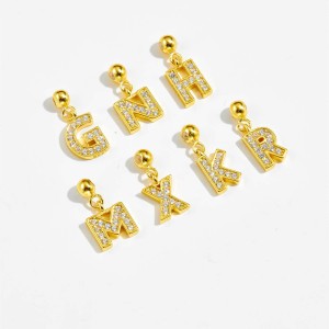 925 Sterling Silver Gold Tone Alphabet Letter Charms 90200106