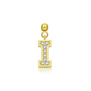 925 Sterling Silver Gold Tone Alphabet Letter Charms 90200106