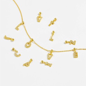 925 Sterling Silver Gold Tone Alphabet Letter Charms 90200106