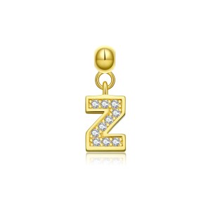 925 Sterling Silver Gold Tone Alphabet Letter Charms 90200106