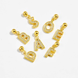 925 Sterling Silver Gold Tone Alphabet Letter Charms 90200106