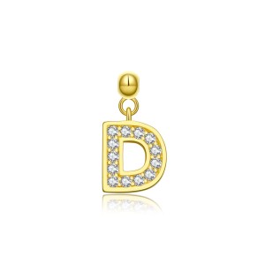 925 Sterling Silver Gold Tone Alphabet Letter Charms 90200106