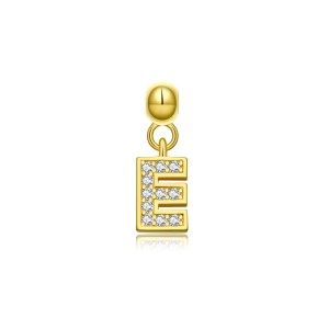 925 Sterling Silver Gold Tone Alphabet Letter Charms 90200106