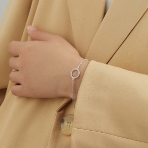 925 Sterling Silver CZ Round Bracelets 100100036