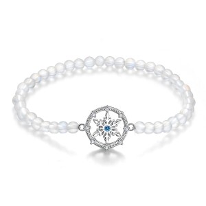 Moonstone Beads Snowflake Chain Bracelets 100100041 Moonstone Beads Snowflake Chain Bracelets 100100041