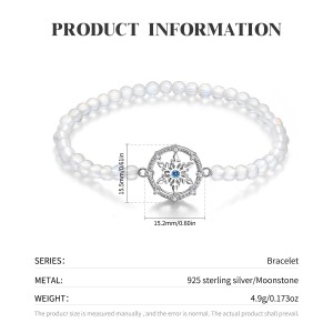 Moonstone Beads Snowflake Chain Bracelets 100100041 Moonstone Beads Snowflake Chain Bracelets 100100041