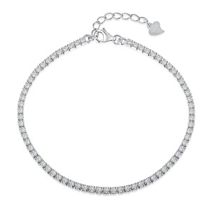 925 Sterling Silver 2mm Zirconia Tennis Bracelet 100100073 925 Sterling Silver 2mm Zirconia Tennis Bracelet 100100073
