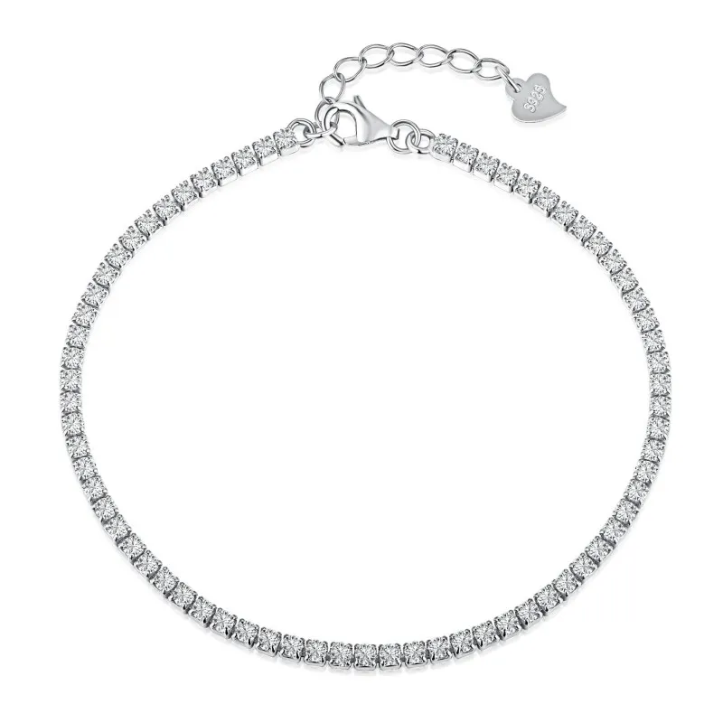 925 Sterling Silver 2mm Zirconia Tennis Bracelet 100100073