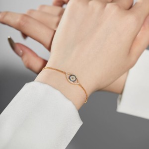 Blue Eye Zirconia Chain Bracelet 100100078 Blue Eye Zirconia Chain Bracelet 100100078
