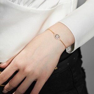 Blue Eye Zirconia Chain Bracelet 100100078 Blue Eye Zirconia Chain Bracelet 100100078