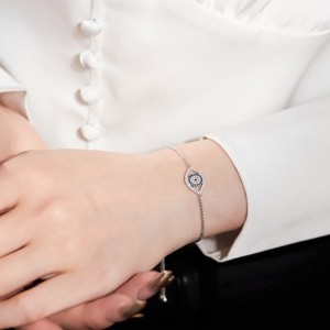 Blue Eye Zirconia Chain Bracelet 100100078 Blue Eye Zirconia Chain Bracelet 100100078