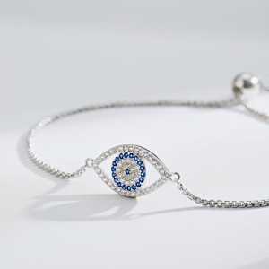 Blue Eye Zirconia Chain Bracelet 100100078 Blue Eye Zirconia Chain Bracelet 100100078