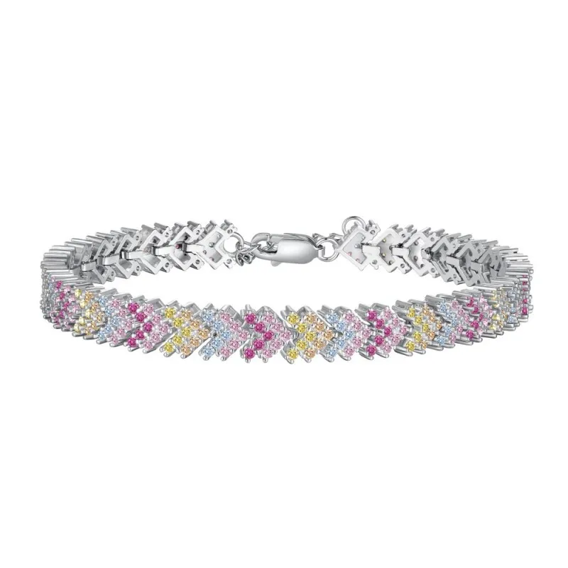 Elegant Rainbow Zirconia Arrow Tennis Chain Bracelet 100100081
