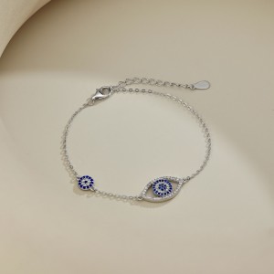 Blue Evil Eye Zirconia Adjustable Bracelet 100100096