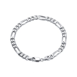 925 Sterling Silver 5mm Figaro Chain Bracelet 100100103