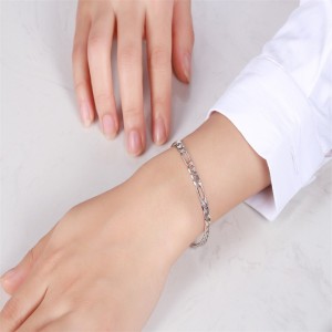 925 Sterling Silver 5mm Figaro Chain Bracelet 100100103