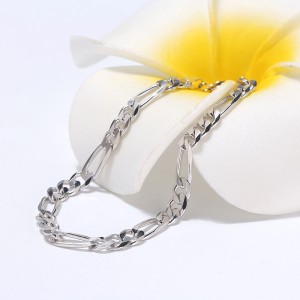 925 Sterling Silver 5mm Figaro Chain Bracelet 100100103