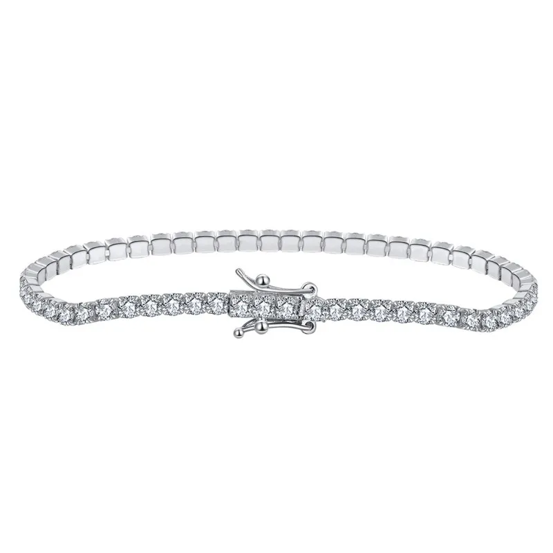 925 Sterling Silver 2mm Tennis Zirconia Bracelet 100100112