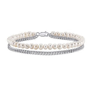 Layered Chains Natural Pearl Bracelet 100100127