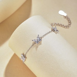 Butterfly Zirconia Chain Bracelet 100100130