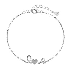 LOVE Letter Zirconia Heart Chain Bracelet 100100133 LOVE Letter Zirconia Heart Chain Bracelet 100100133