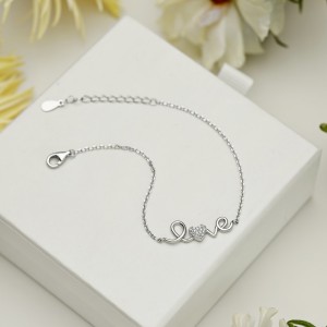 LOVE Letter Zirconia Heart Chain Bracelet 100100133 LOVE Letter Zirconia Heart Chain Bracelet 100100133