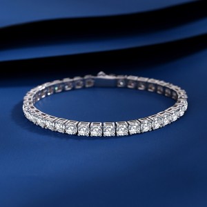 925 Sterling Silver 2.5mm Round Zirconia Tennis Bracelet 100100141