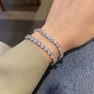 925 Sterling Silver 2.5mm Round Zirconia Tennis Bracelet 100100141