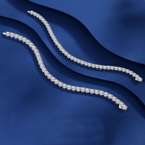 925 Sterling Silver 4mm Round Zirconia Tennis Bracelet 100100143