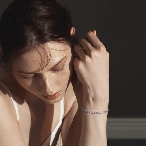 925 Sterling Silver 4mm Round Zirconia Tennis Bracelet 100100143