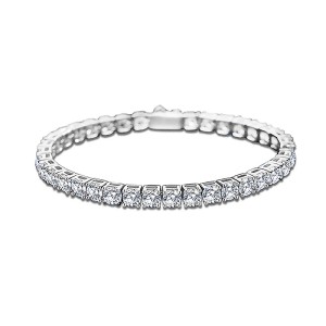 925 Sterling Silver 5mm Round Zirconia Tennis Bracelet 100100144