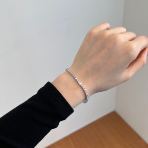 925 Sterling Silver 3mm Round Zirconia Tennis Bracelet 100100147 925 Sterling Silver 3mm Round Zirconia Tennis Bracelet 100100147